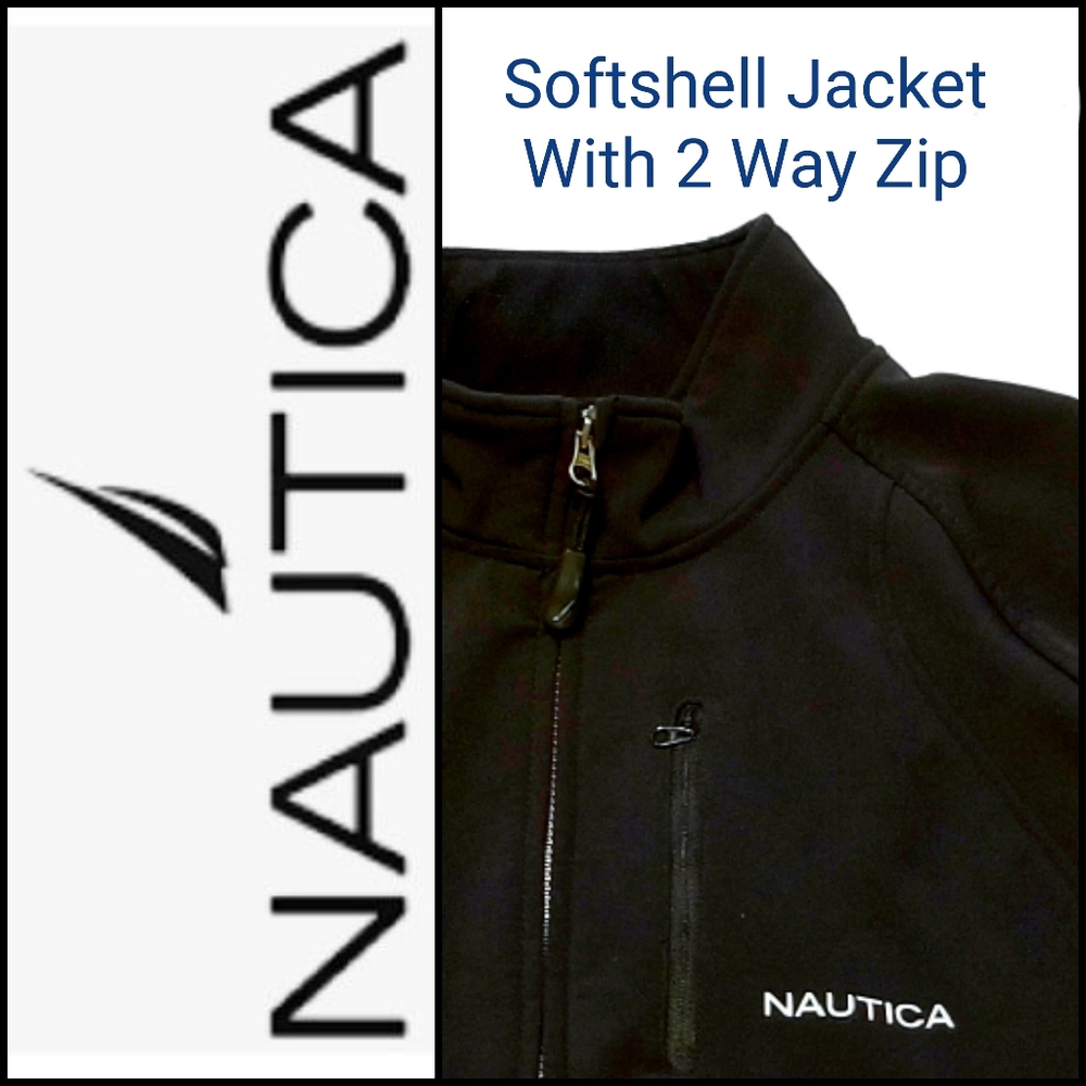 Nautica Black XL Softshell 2 Way Zip Jacket in GUC